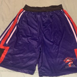 Purple Sublimated Native ABA shorts no pockets